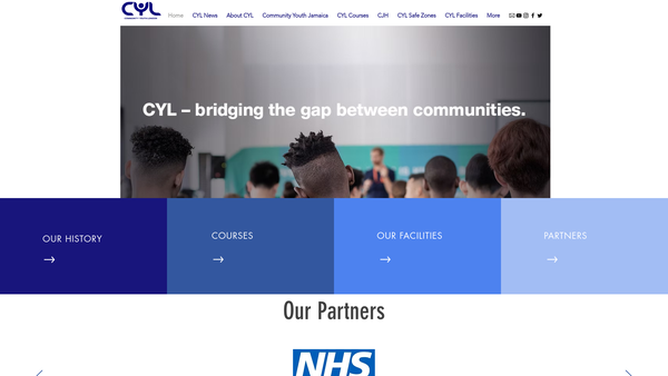 Screenshot of the Community Youth London website