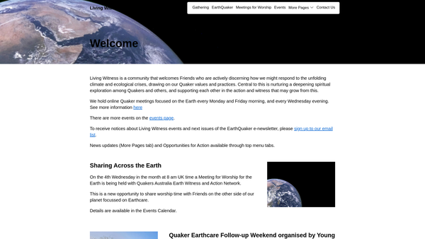 Screenshot of the Living Witness Project website