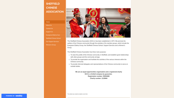 Screenshot of the Sheffield Chinese Association website