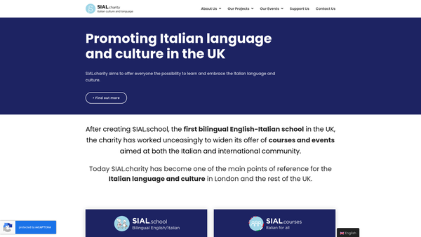 Screenshot of the La Scuola Italiana A Londra website