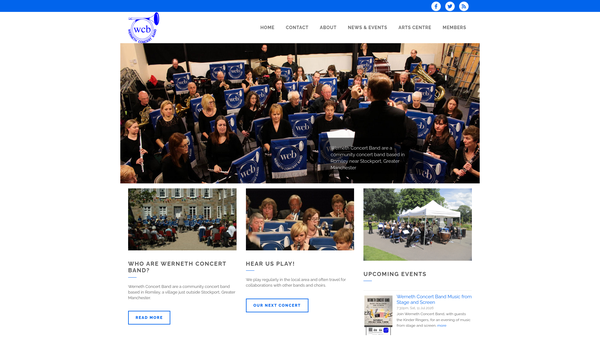 Screenshot of the Werneth Concert Band website
