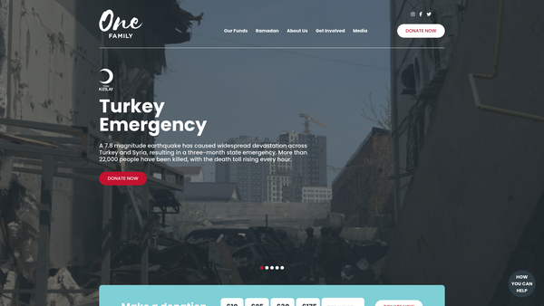 Screenshot of the One Family Global website