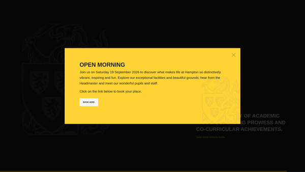 Screenshot of the Hampton School website