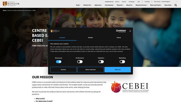 Screenshot of the Children's Early Intervention Trust website