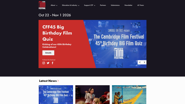 Screenshot of the Cambridge Film Trust website