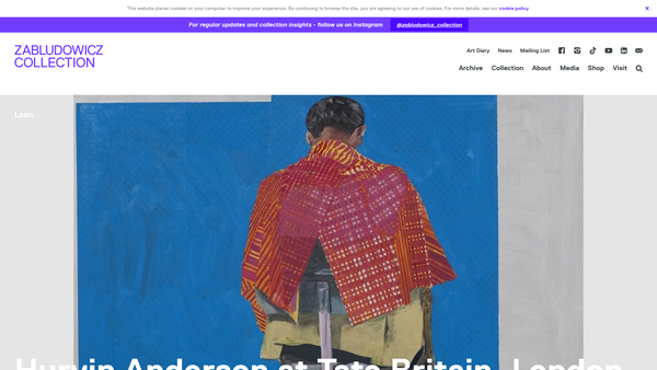 Screenshot of the Zabludowicz Art Projects website