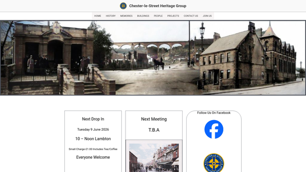 Screenshot of the Chester Le Street Heritage Group website
