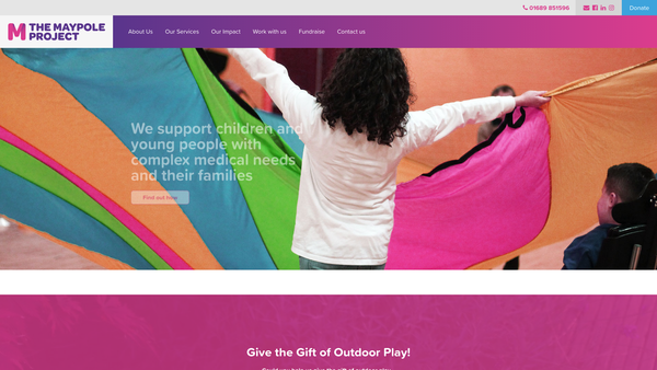 Screenshot of the The Maypole Project website
