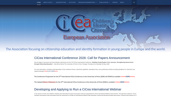 Screenshot of the Childrens Identity And Citizenship European Association website