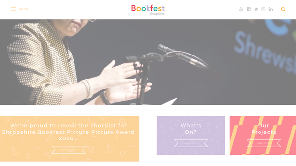 Screenshot of the Shropshire Bookfest website