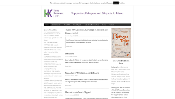 Screenshot of the Kent Refugee Help website