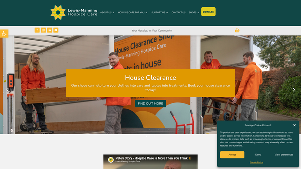 Screenshot of the Lewis-Manning Hospice Care website