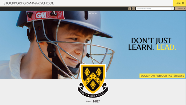 Screenshot of the Stockport Grammar School website