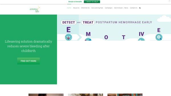 Screenshot of the Ammalife website