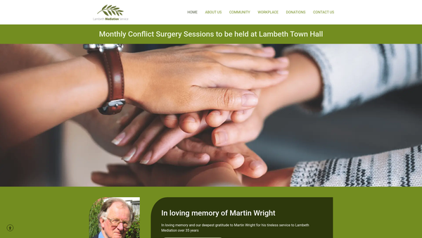 Screenshot of the Lambeth Mediation Service website