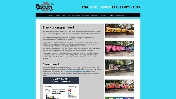 Screenshot of the The Tom Easton Flavasum Trust website