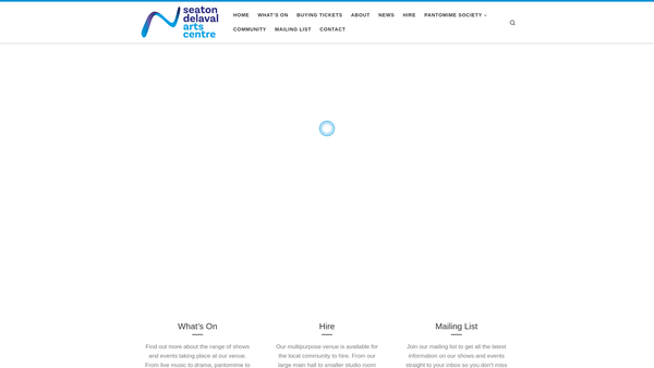 Screenshot of the Seaton Delaval Arts Centre website