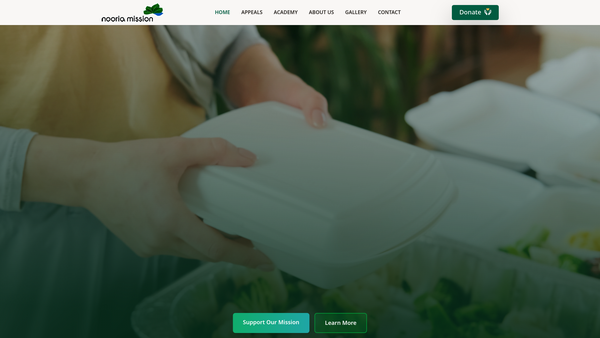 Screenshot of the Nooria Mission website