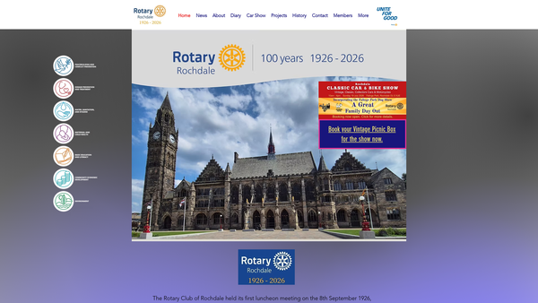 Screenshot of the Rotary Club Of Rochdale Trust Company Limited website