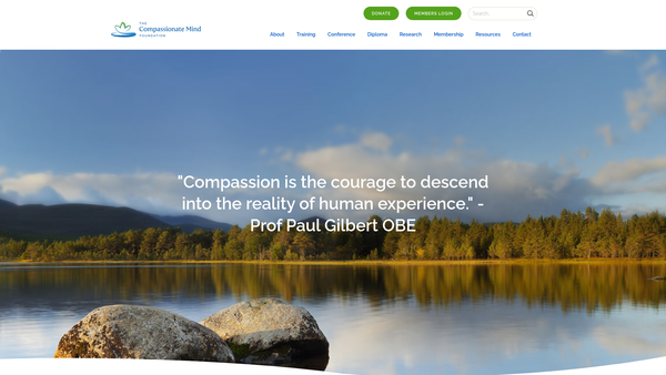 Screenshot of the The Compassionate Mind Foundation website