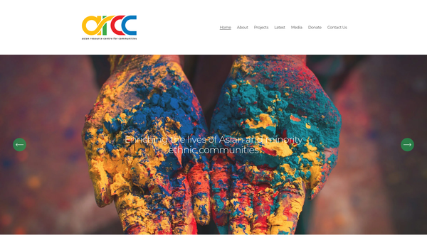 Screenshot of the Asian Resource Centre Of Croydon Limited website