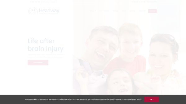 Screenshot of the Headway Salford & District Limited website