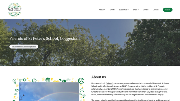 Screenshot of the The Friend's Of St Peter's Church Of England School - Coggeshall website