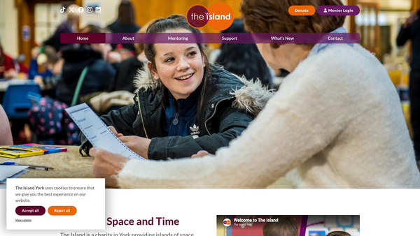 Screenshot of the The Island N1 website