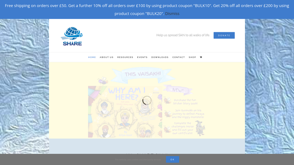 Screenshot of the Sikh History And Religious Education (Share) website