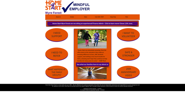 Screenshot of the Home-Start Wyre Forest website