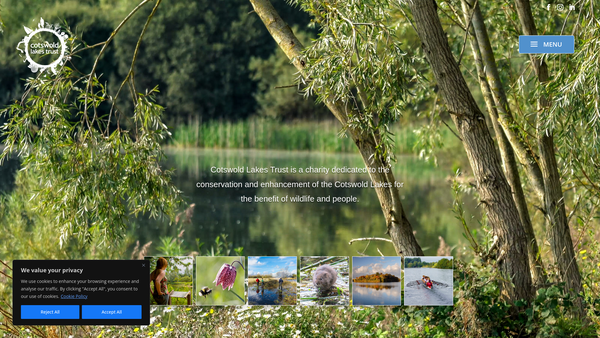 Screenshot of the Cotswold Lakes Trust website