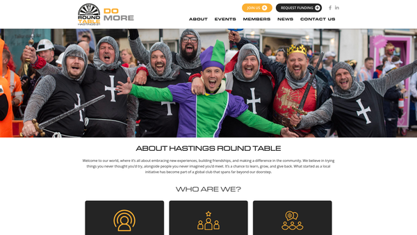 Screenshot of the Hastings Round Table Charity Fund website
