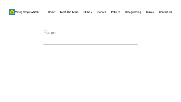 Screenshot of the Young People March Limited website