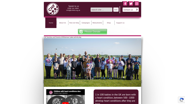 Screenshot of the Children's Hearts UK website