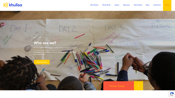 Screenshot of the Khulisa website