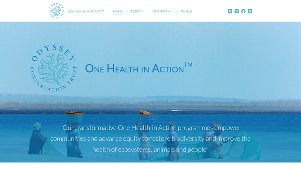 Screenshot of the The Odyssey Conservation Trust website