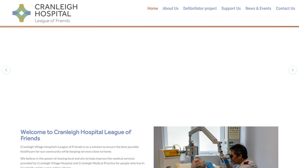 Screenshot of the The League Of Friends Of Cranleigh Village Hospital website