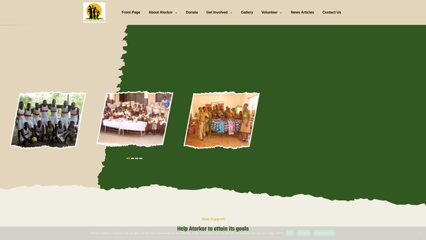 Screenshot of the Atorkor Development Foundation website