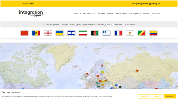 Screenshot of the Integration Support website