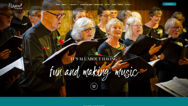 Screenshot of the The Fishpond Choir website