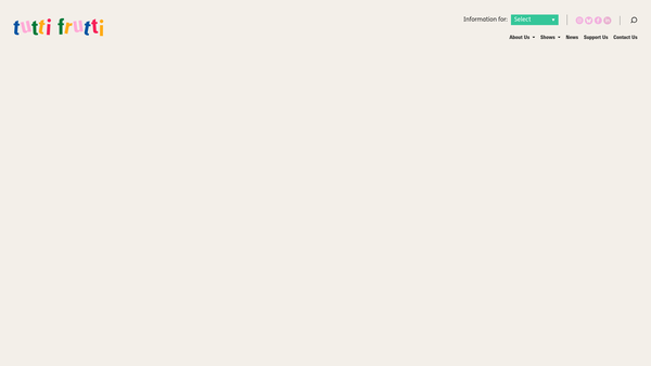 Screenshot of the Tutti Frutti Productions website