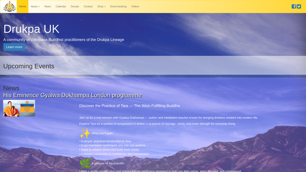 Screenshot of the Drukpa UK website