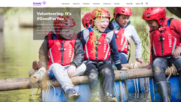 Screenshot of the 2nd Datchworth Scout Group website