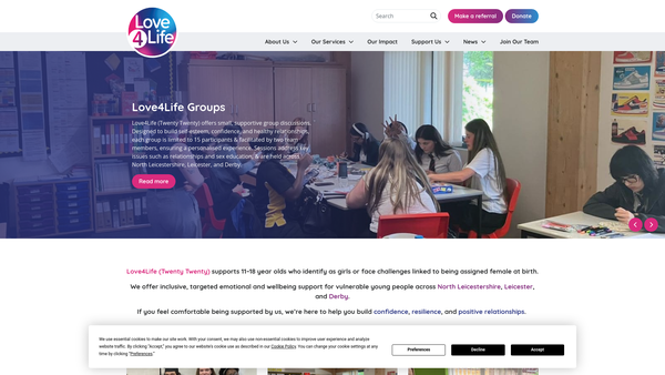 Screenshot of the Charnwood 20:20 website