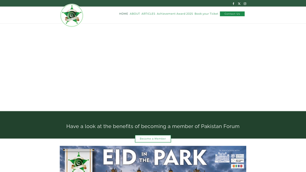 Screenshot of the Pakistan Forum Nottingham website