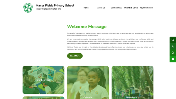 Screenshot of the Salisbury Manor Fields Primary School Home And School Association website