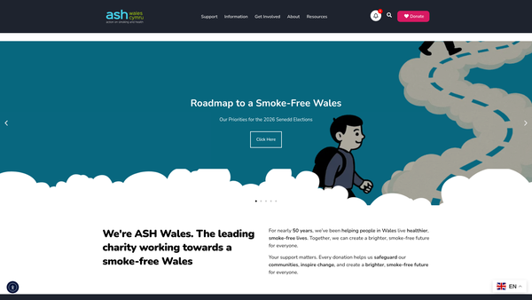 Screenshot of the Ash Wales Limited website