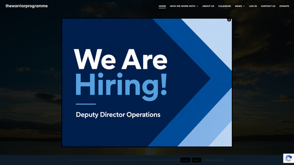 Screenshot of the The Warrior Programme website
