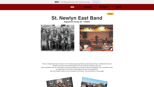 Screenshot of the St Newlyn East Band website