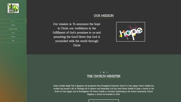 Screenshot of the Arabic Community Church website